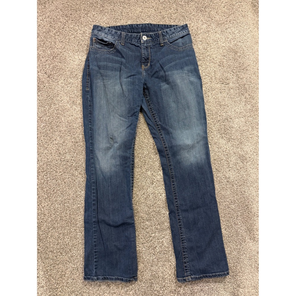 Cinch Jeans Womens 34* Blue Straight Leg Western Embroidered Pocket Denim